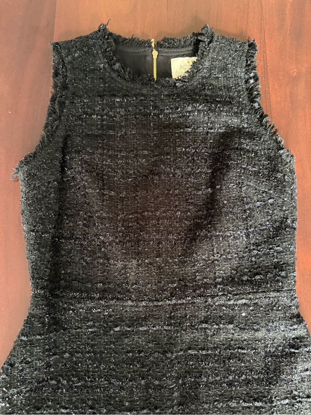 Kate Spade Sleeveless Black Tweed A-Line Dress - Picture 6 of 11